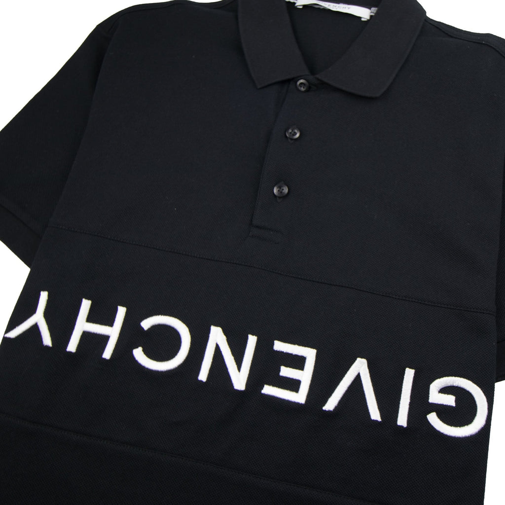 Givenchy Reverse Logo Short Sleeve Polo Black