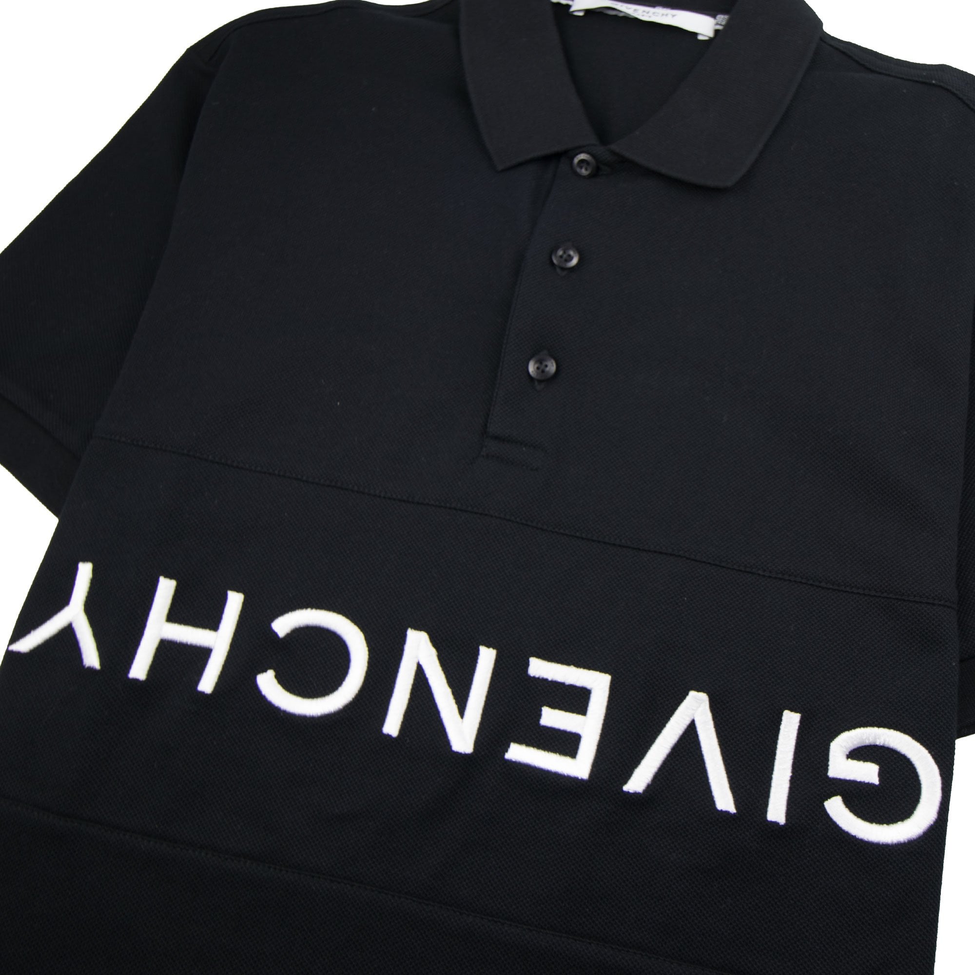 Givenchy Reverse Logo Short Sleeve Polo Black