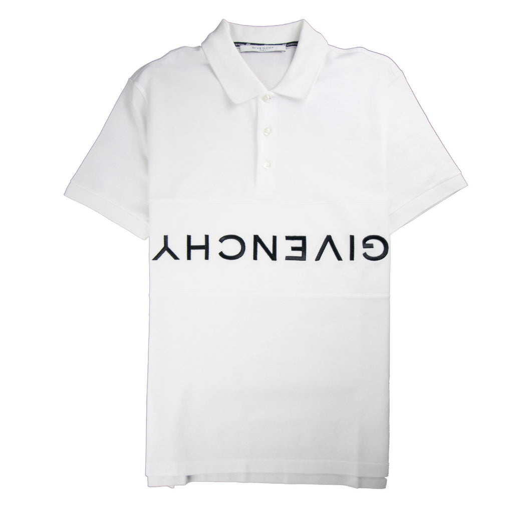 Givenchy Reverse Logo Short Sleeve Polo White