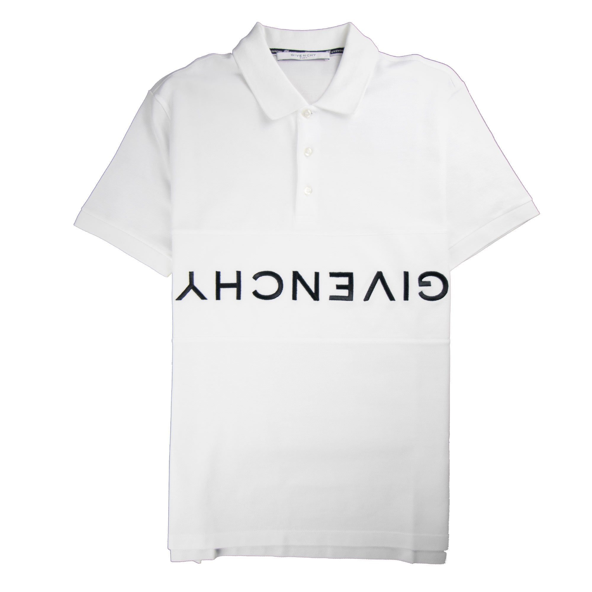Givenchy Reverse Logo Short Sleeve Polo White