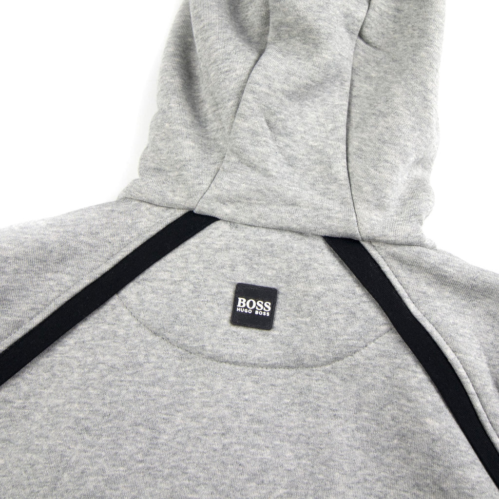 Hugo Boss Kids Rubber Logo Zip Up Hoody Grey/Black