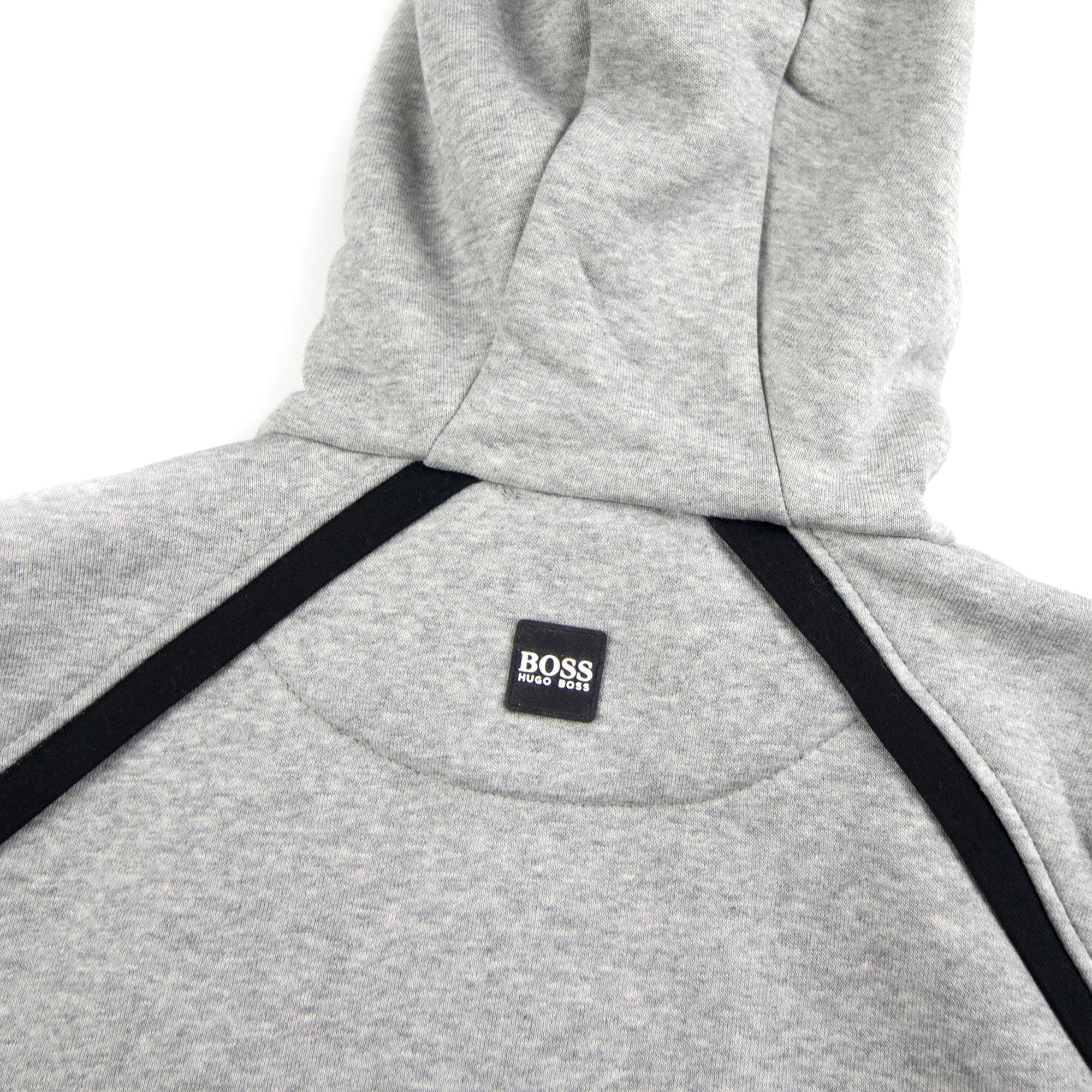 Hugo Boss Kids Rubber Logo Zip Up Hoody Grey/Black