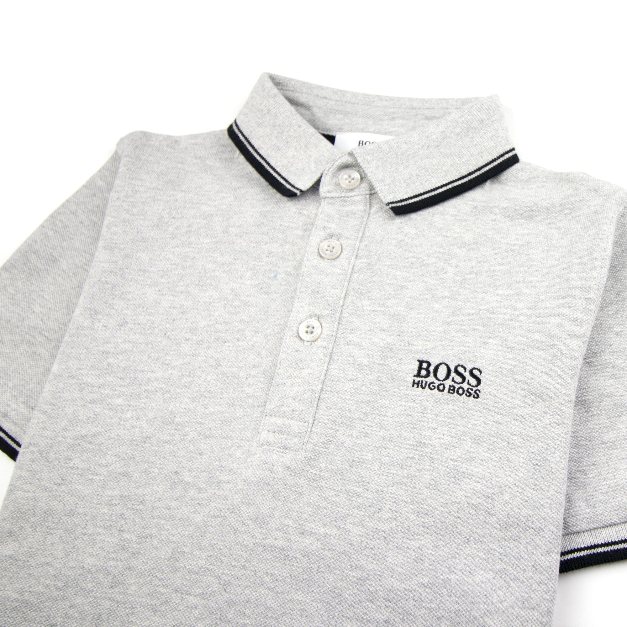 Hugo Boss Kids Tipped Short Sleeve Polo Light Grey