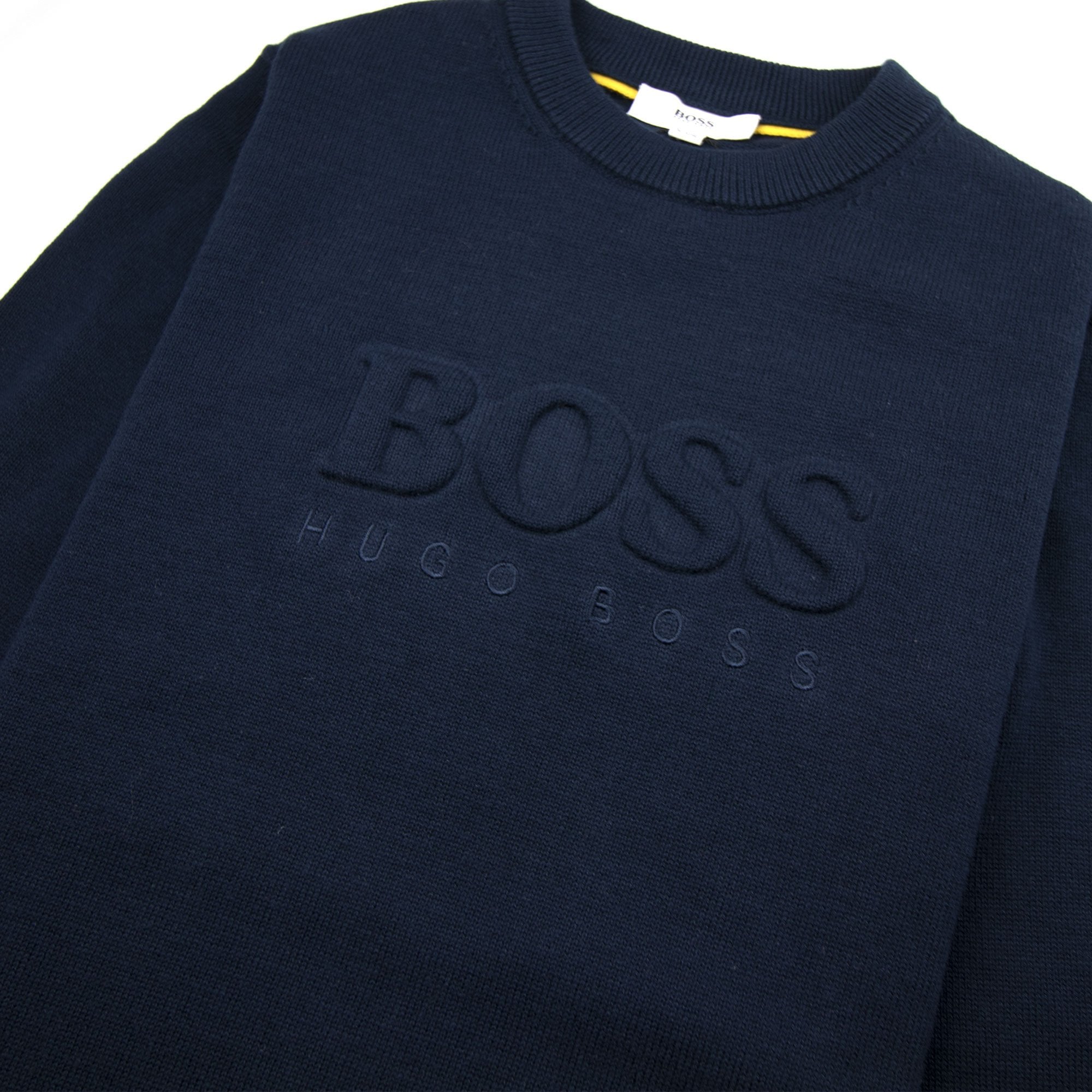 Hugo Boss Kids Knitted Bold Logo Sweatshirt Navy