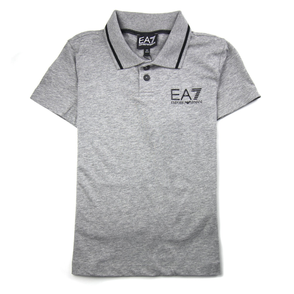 EA7 Junior Chest Logo Short Sleeved Polo Grey