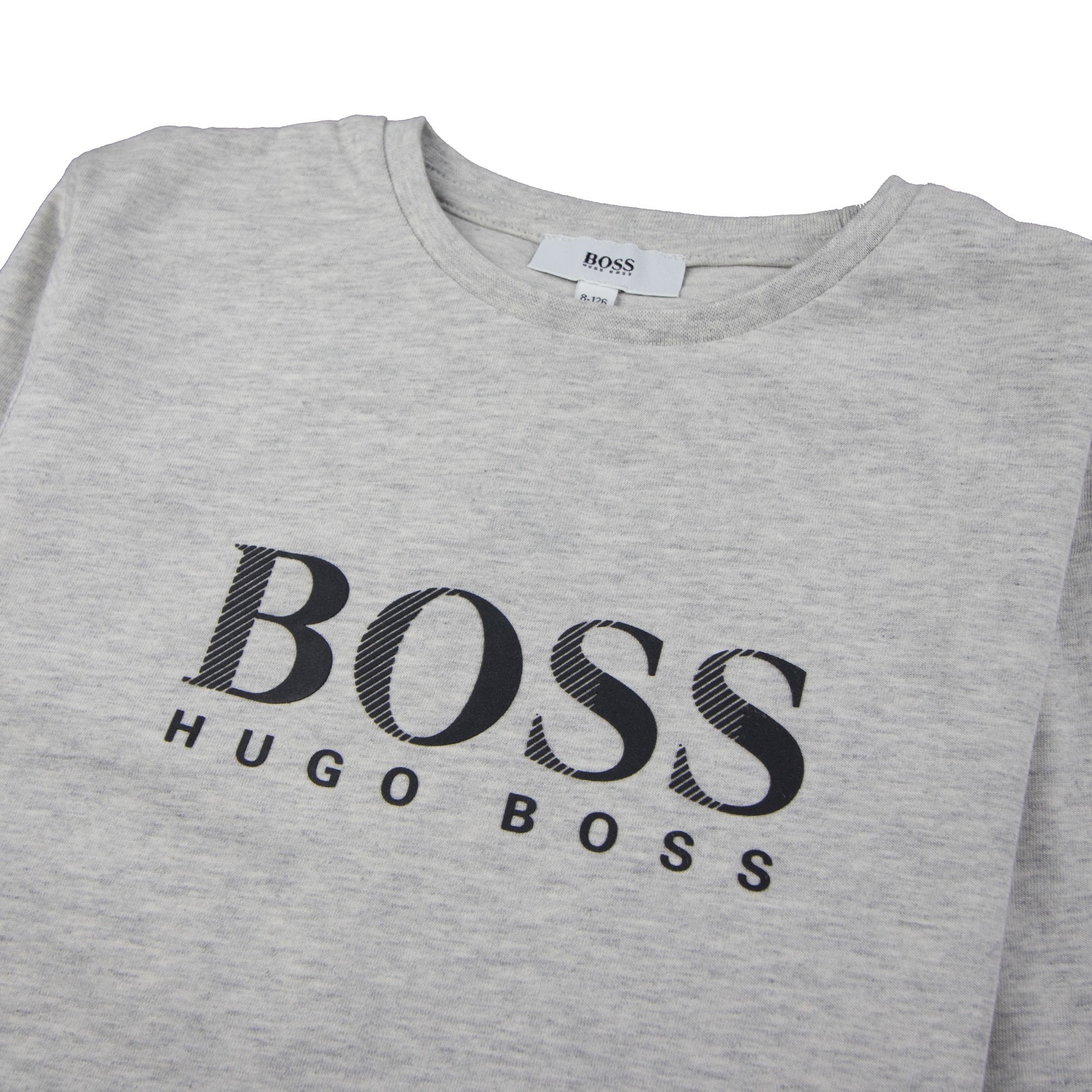 Hugo Boss Kids Chest Logo Long Sleeve T-Shirt Light Grey