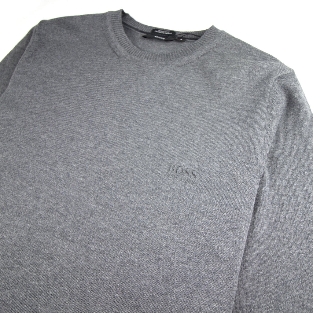 Hugo Boss Bargritte-B Round Neck Knitted Jumper Grey