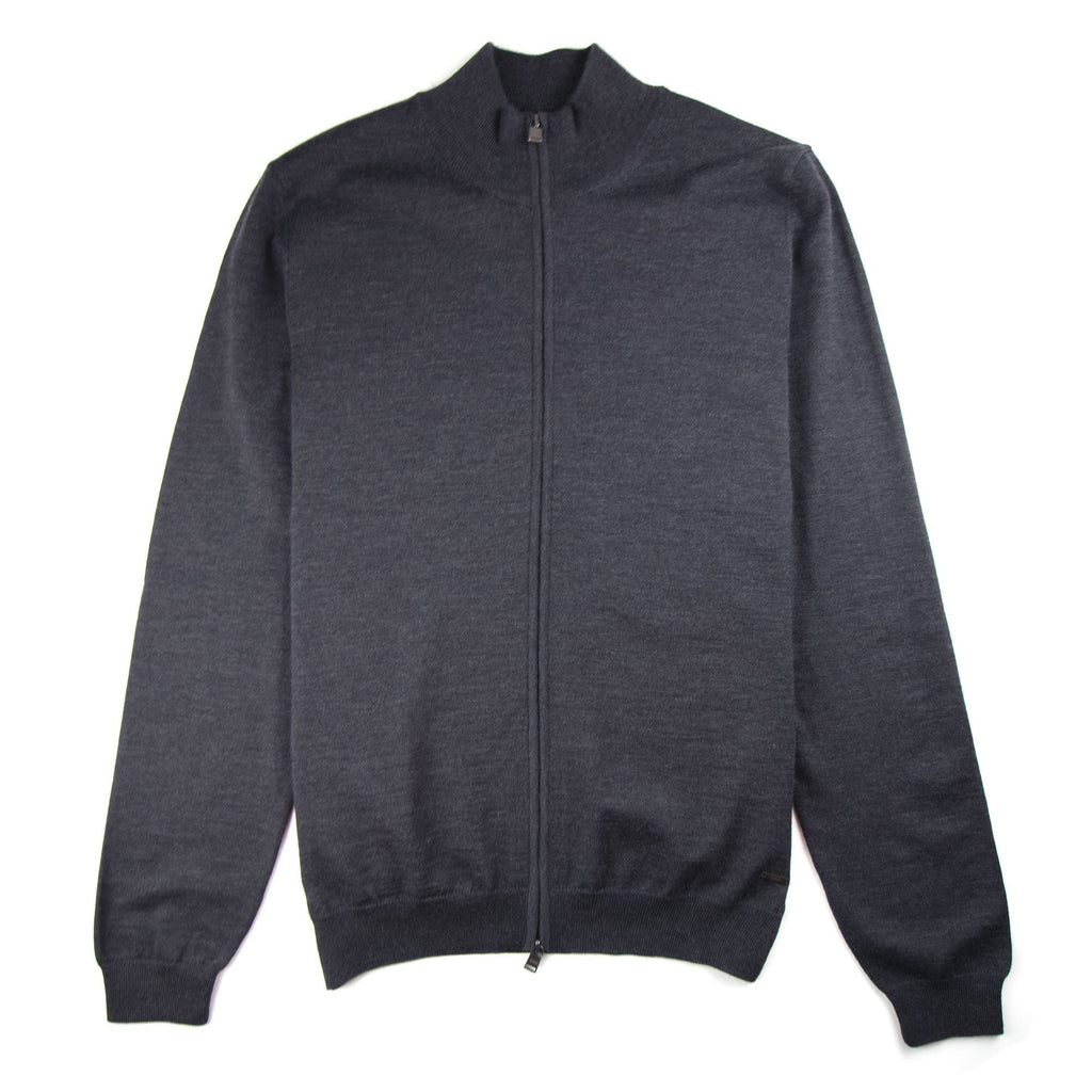 Hugo Boss Balonso Full Zip Jumper Dark Grey