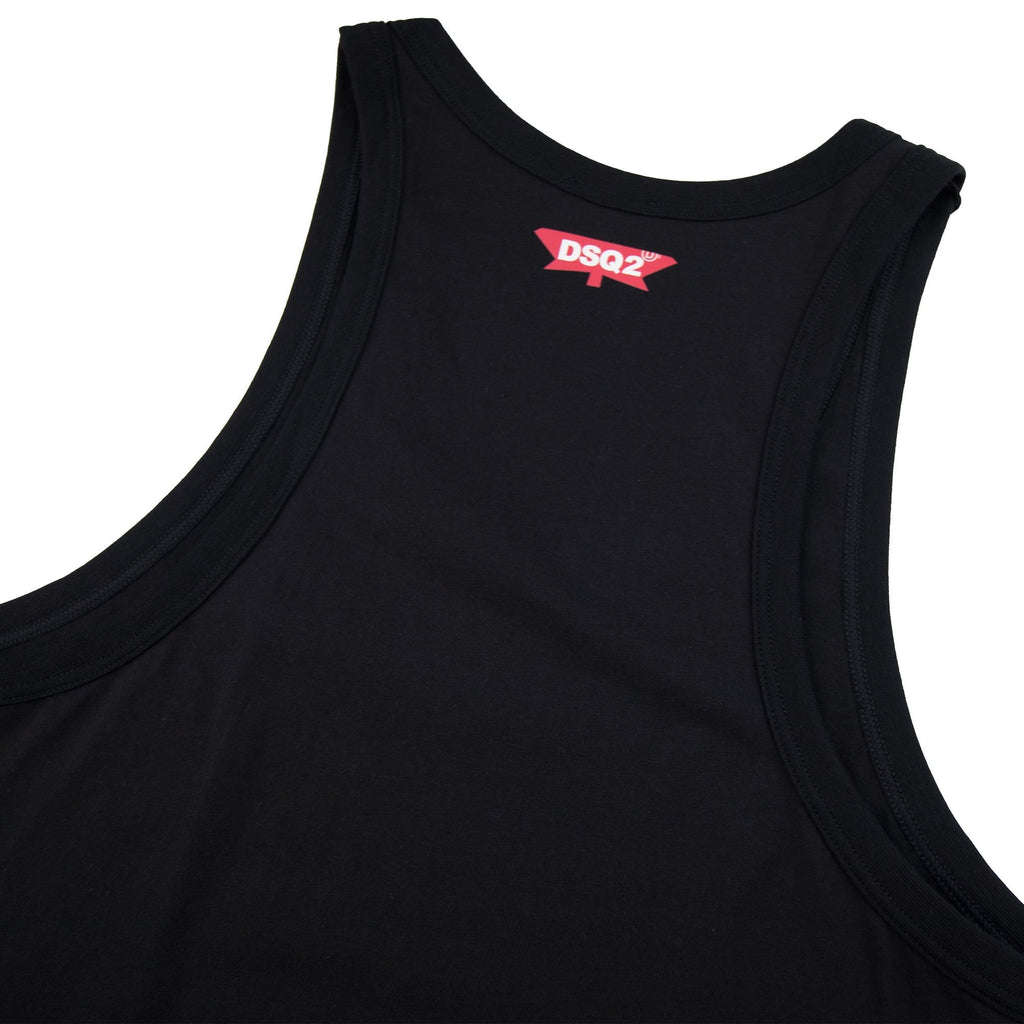 Dsquared2 Underwear Vest Leaf Logo Black
