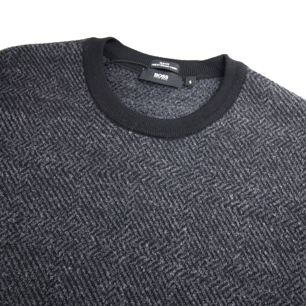 Hugo Boss Notto Weave Knit Jumper Black/grey