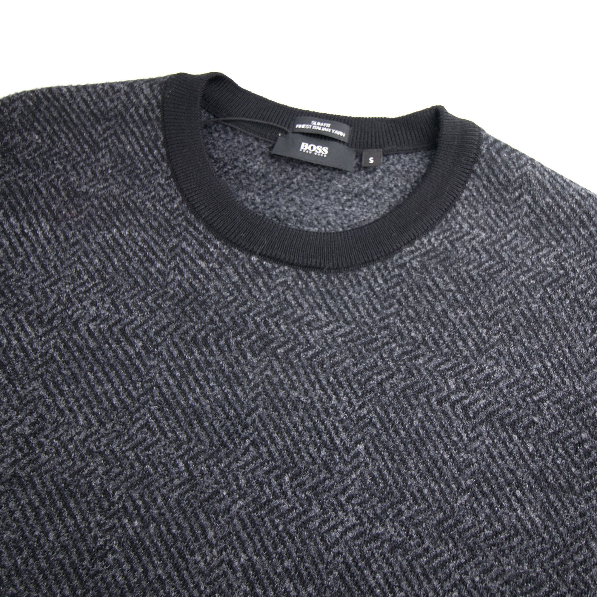 Hugo Boss Notto Weave Knit Jumper Black/grey