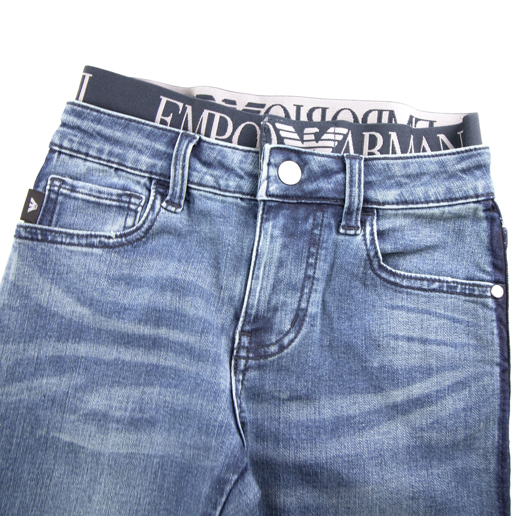 Emporio Armani Jnr Waistband Denim Jean