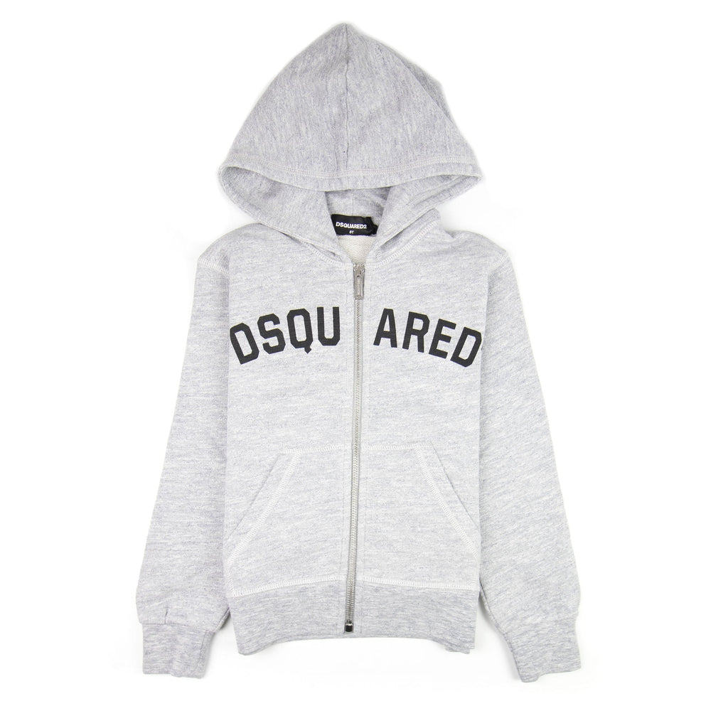 Dsquared2 Kids Logo Print Zip Up Logo Grey