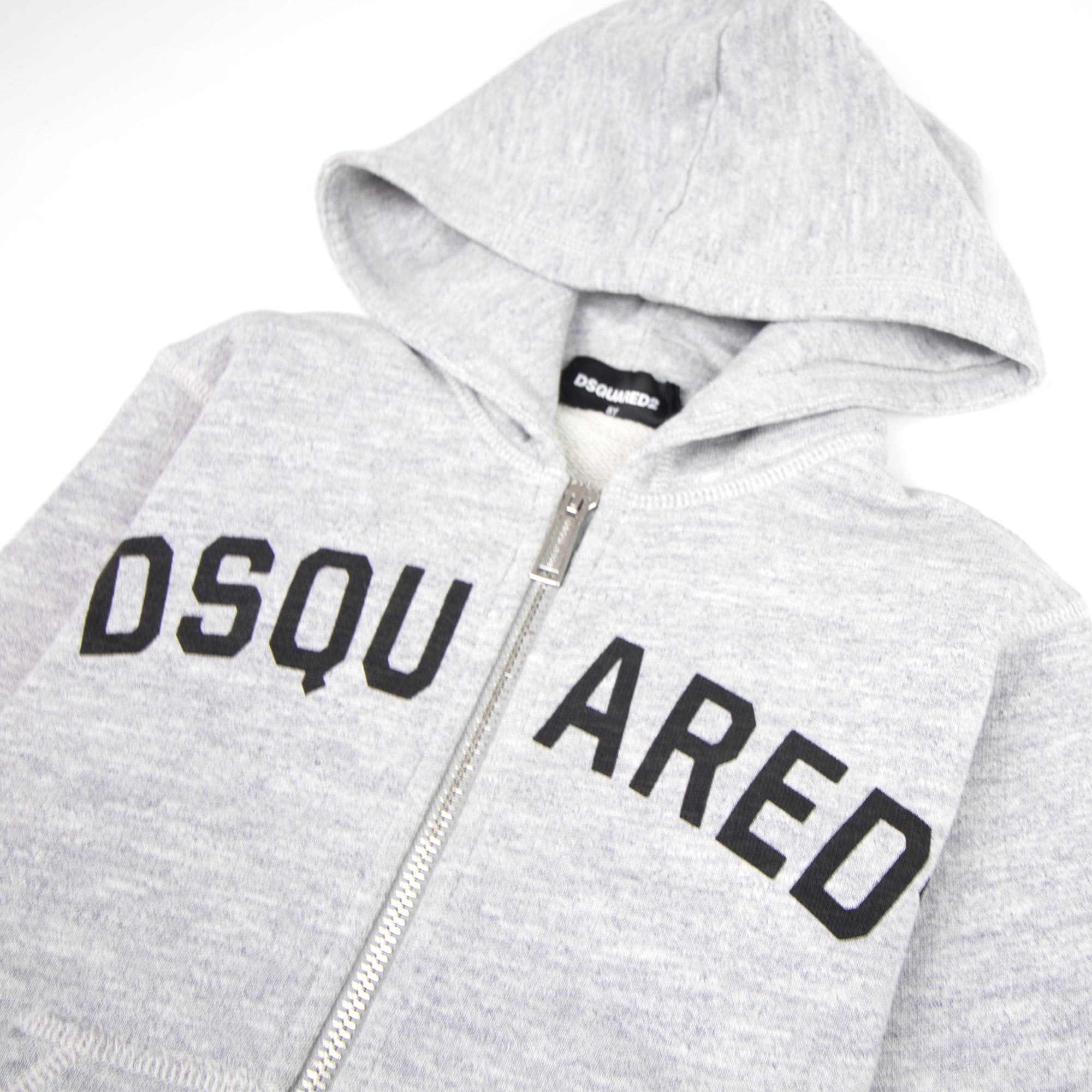 Dsquared2 Kids Logo Print Zip Up Logo Grey