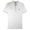Hugo Boss Philix Zip Up Short Sleeve Polo White