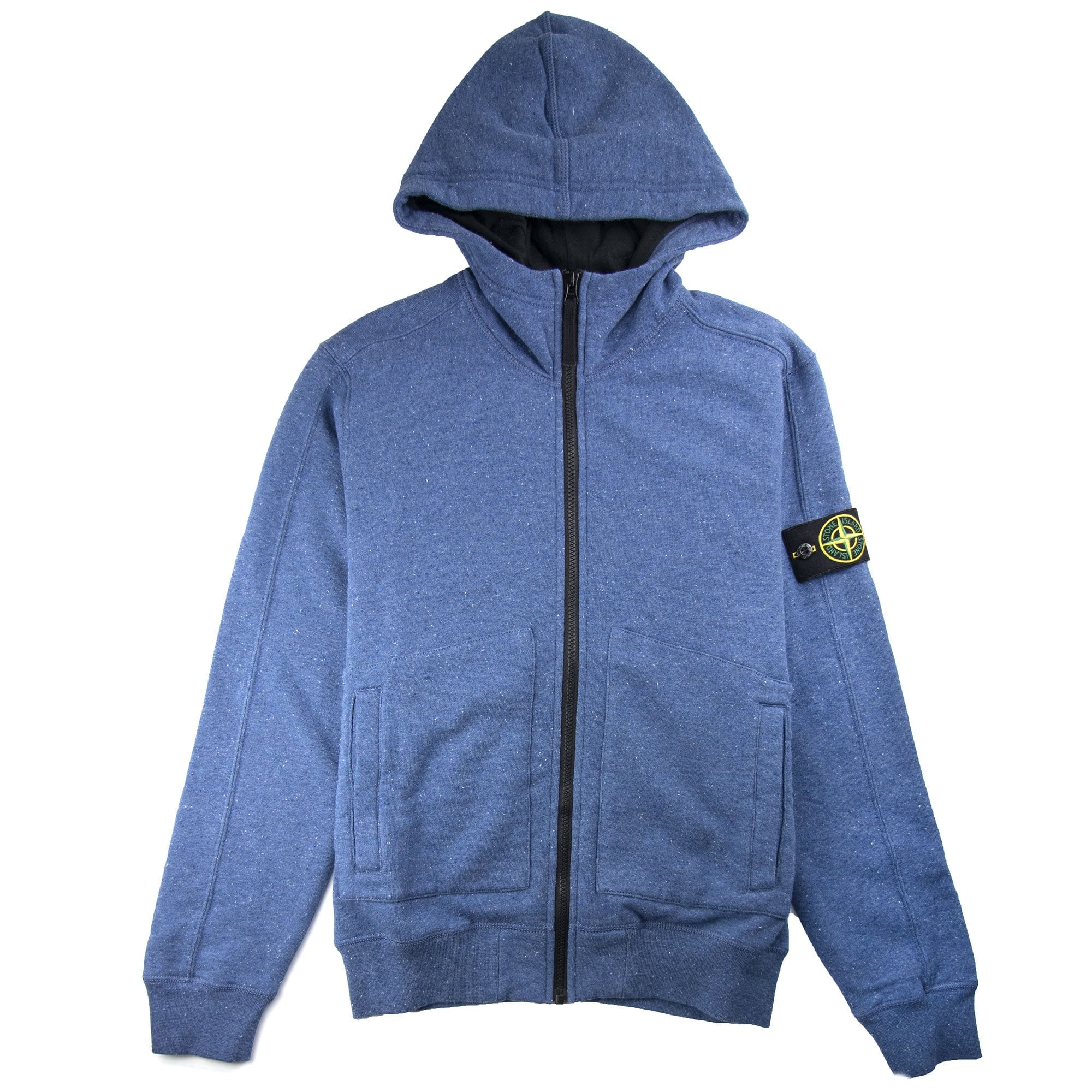 Stone Island Zip Up Hoody Marl Blue