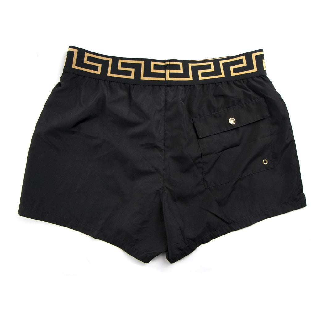 Versace Medusa Waistband Swim Shorts Black