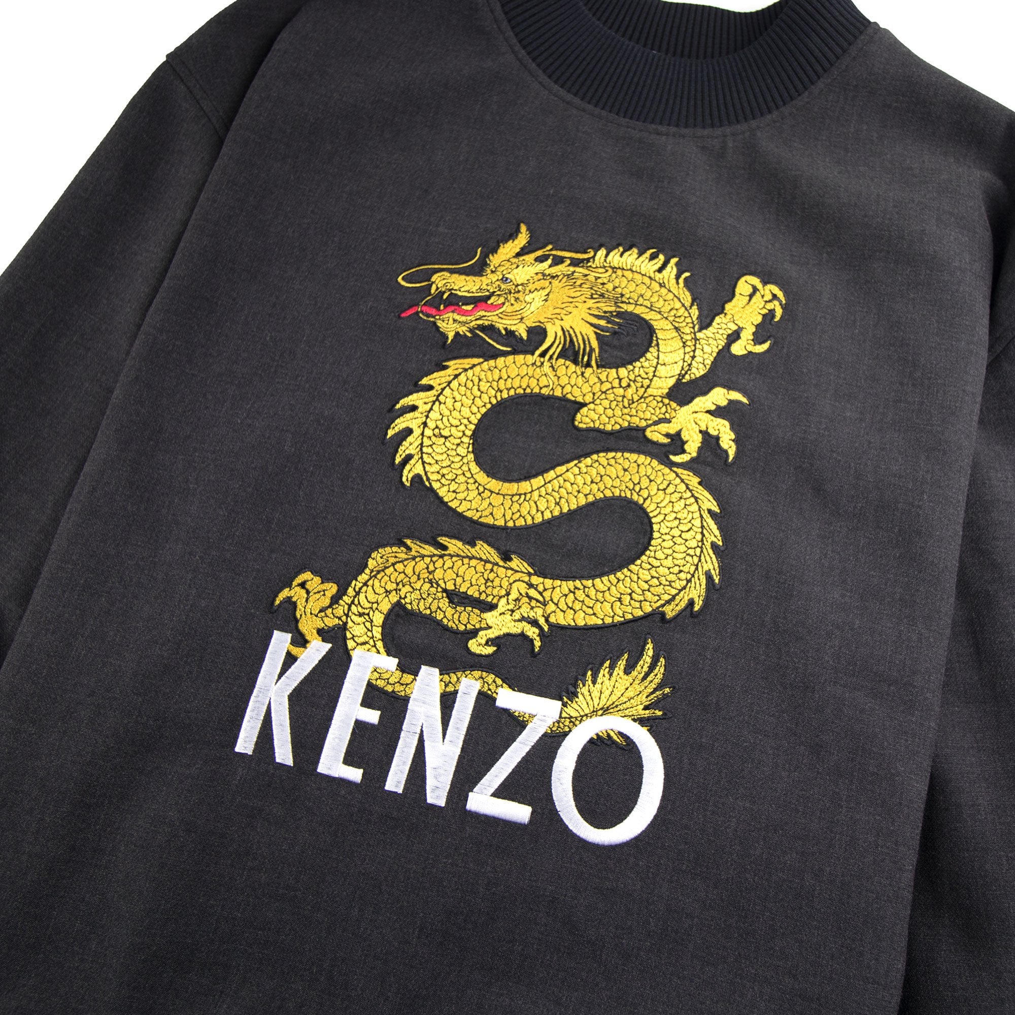 Kenzo Dragon Woven Sweatshirt Dark Grey