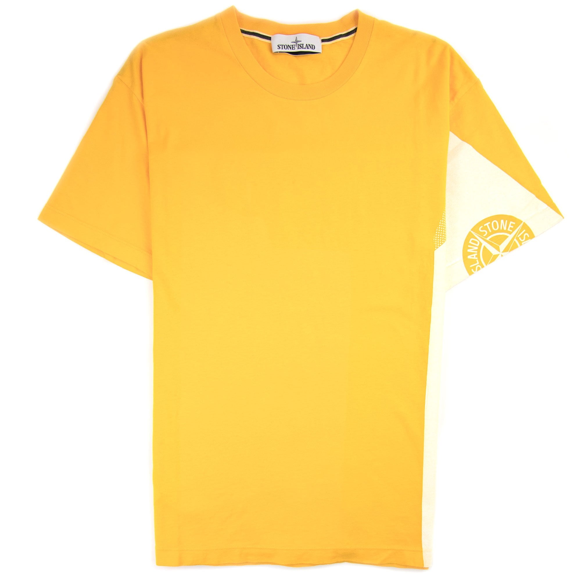 Stone Island Arm And Back Compass Logo T-Shirt Yellow