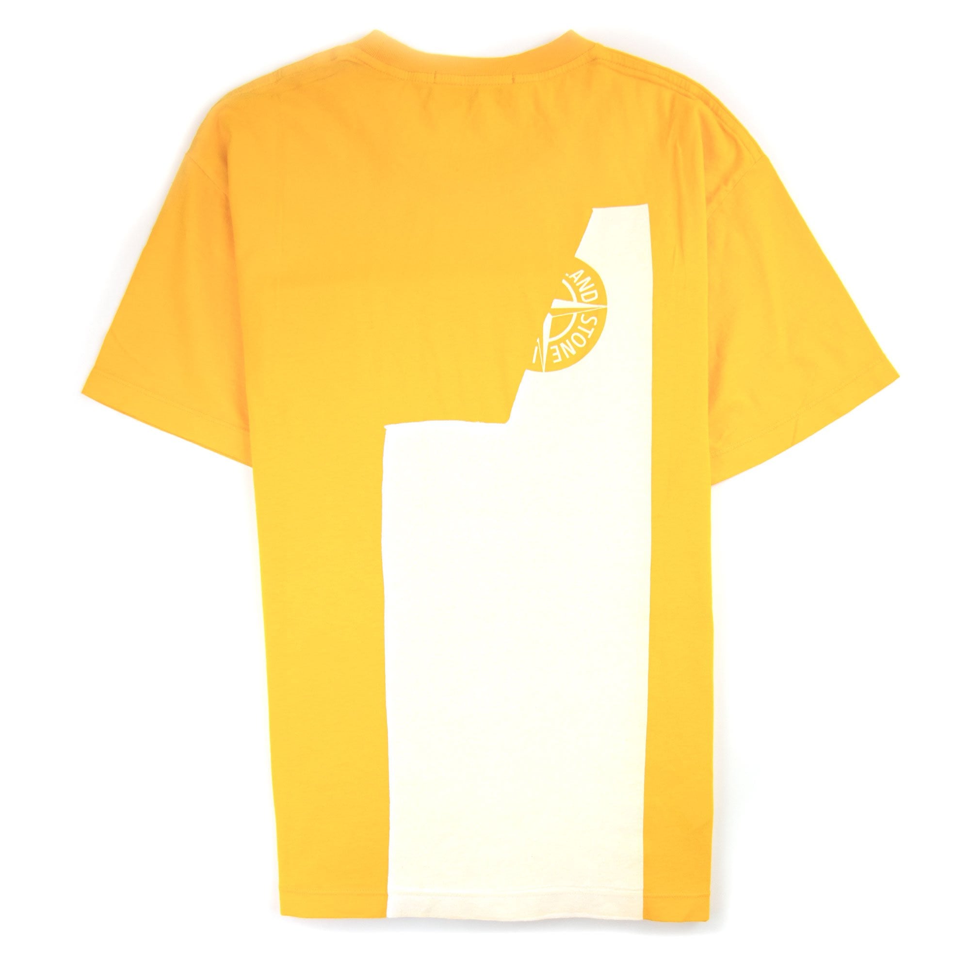 Stone Island Arm And Back Compass Logo T-Shirt Yellow
