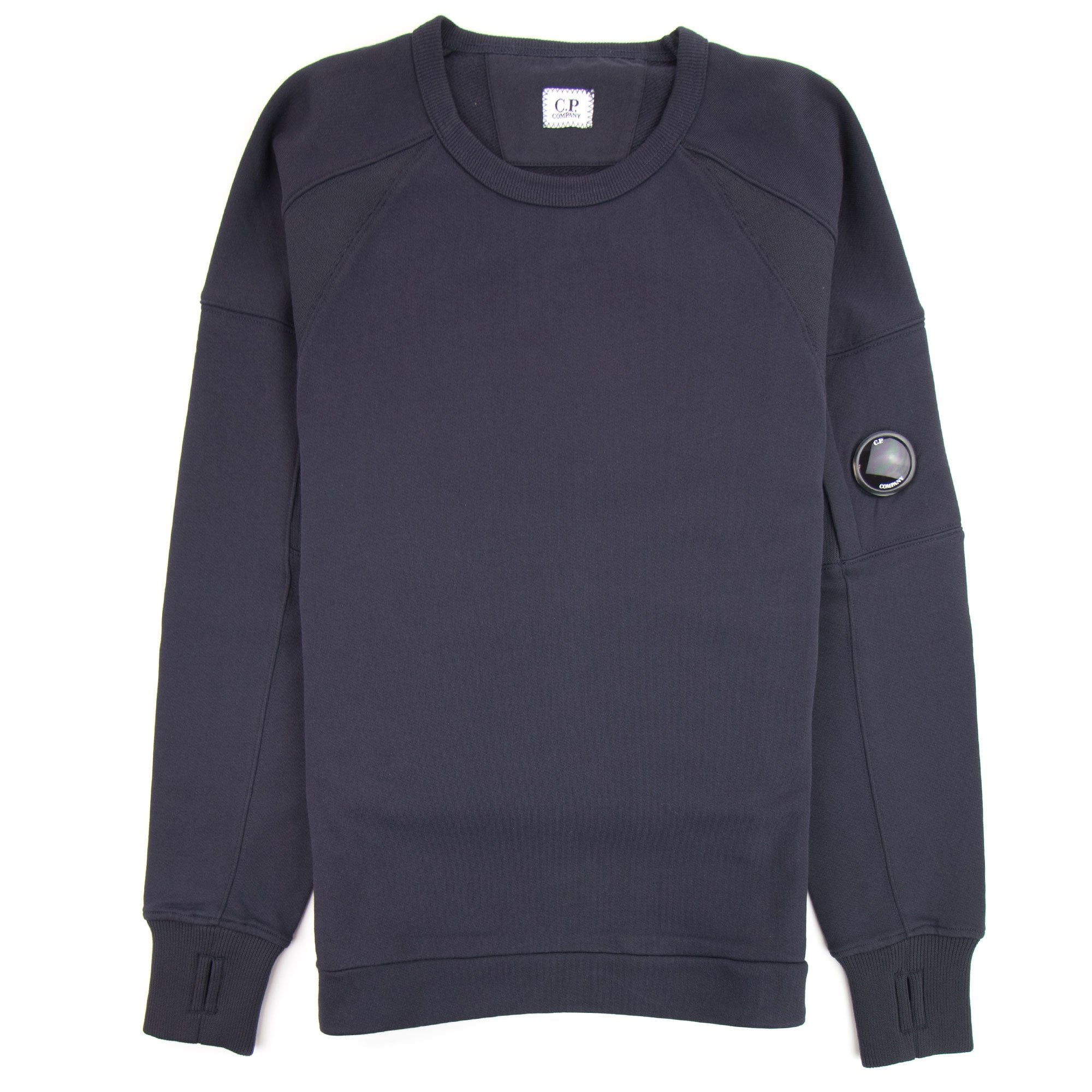 CP Company Diagonal Fleece Lens Sweatshirt w/ Waist String Navy
