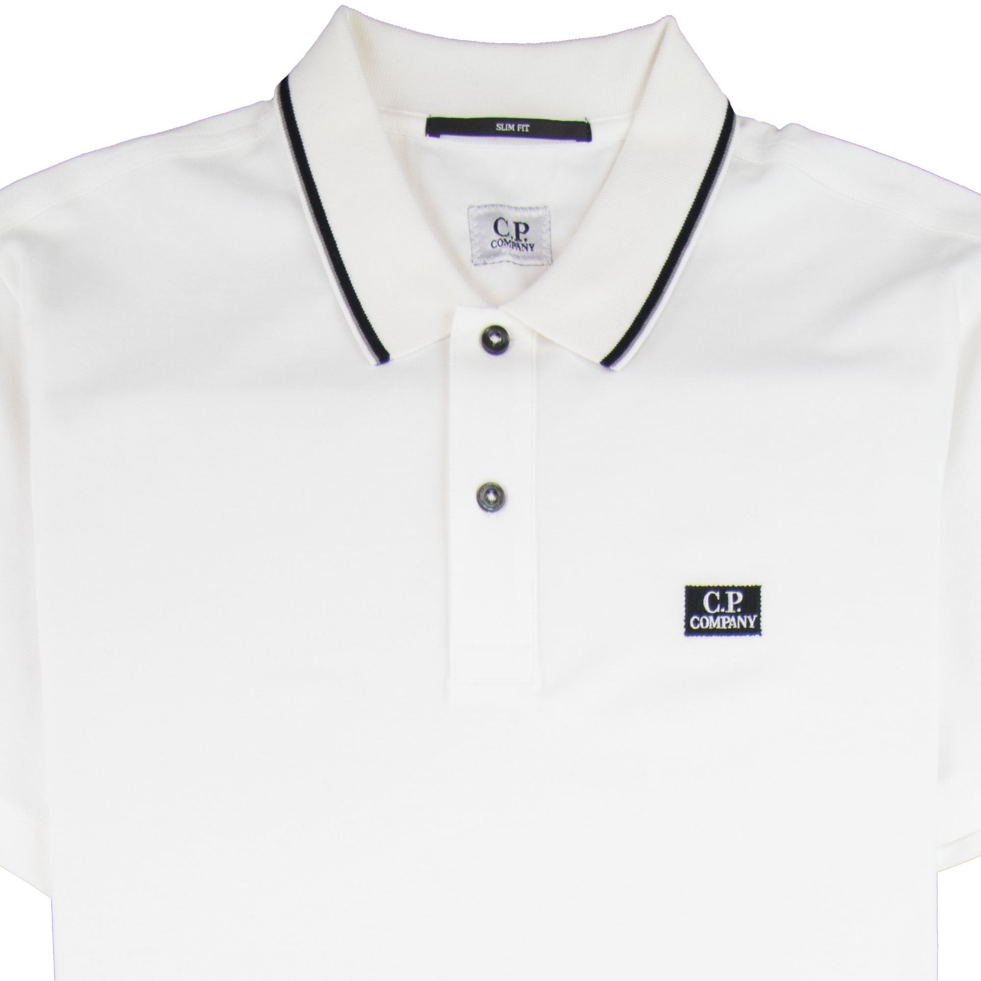 CP Company Tipped Polo Shirt White