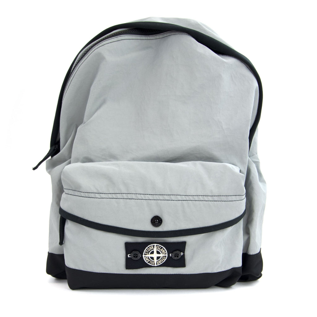 Stone Island Junior Garment Dyed Plated Reflective Rucksack Grey