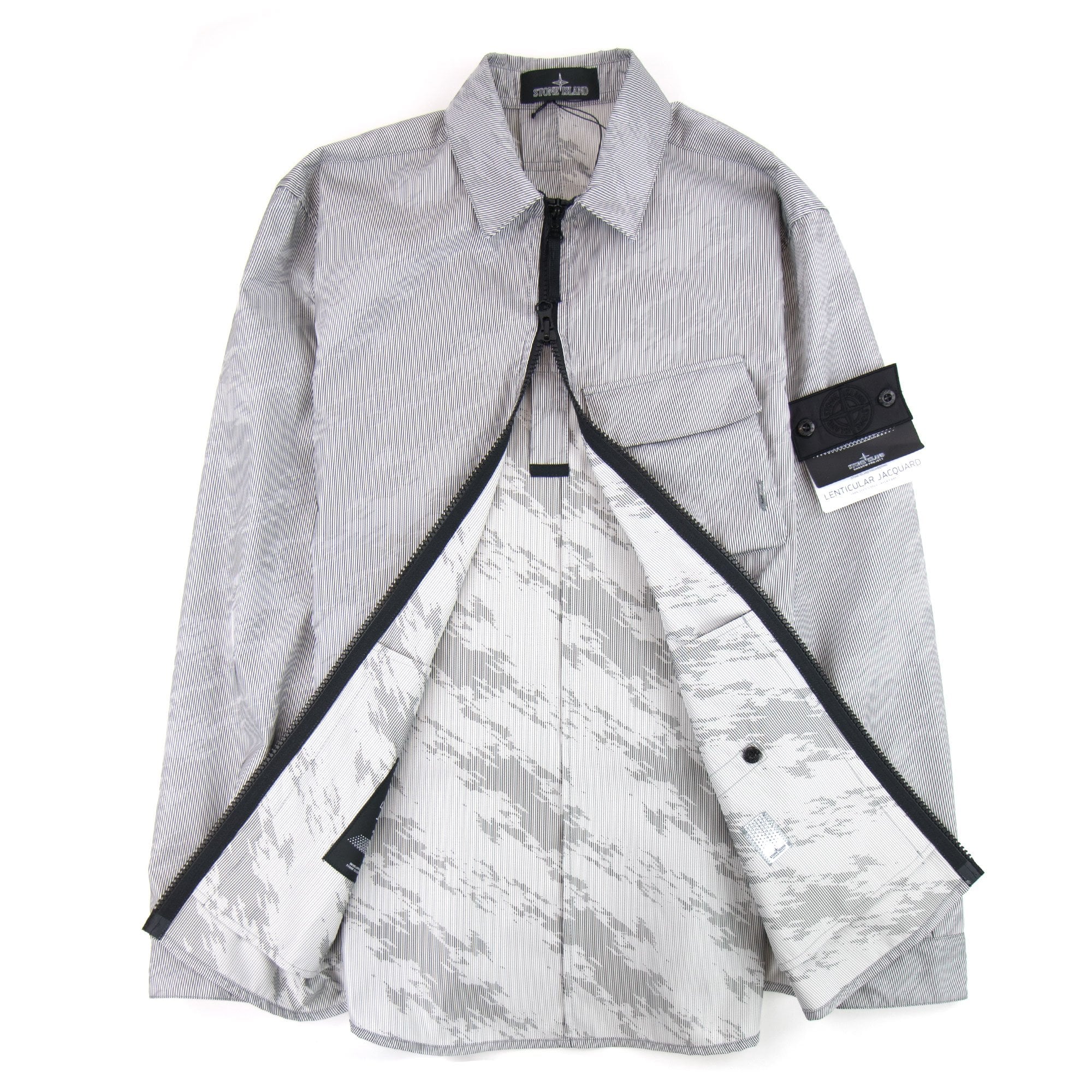 Stone Island Shadow Project Lenticular Zip-up Overshirt Jacket Black V0029