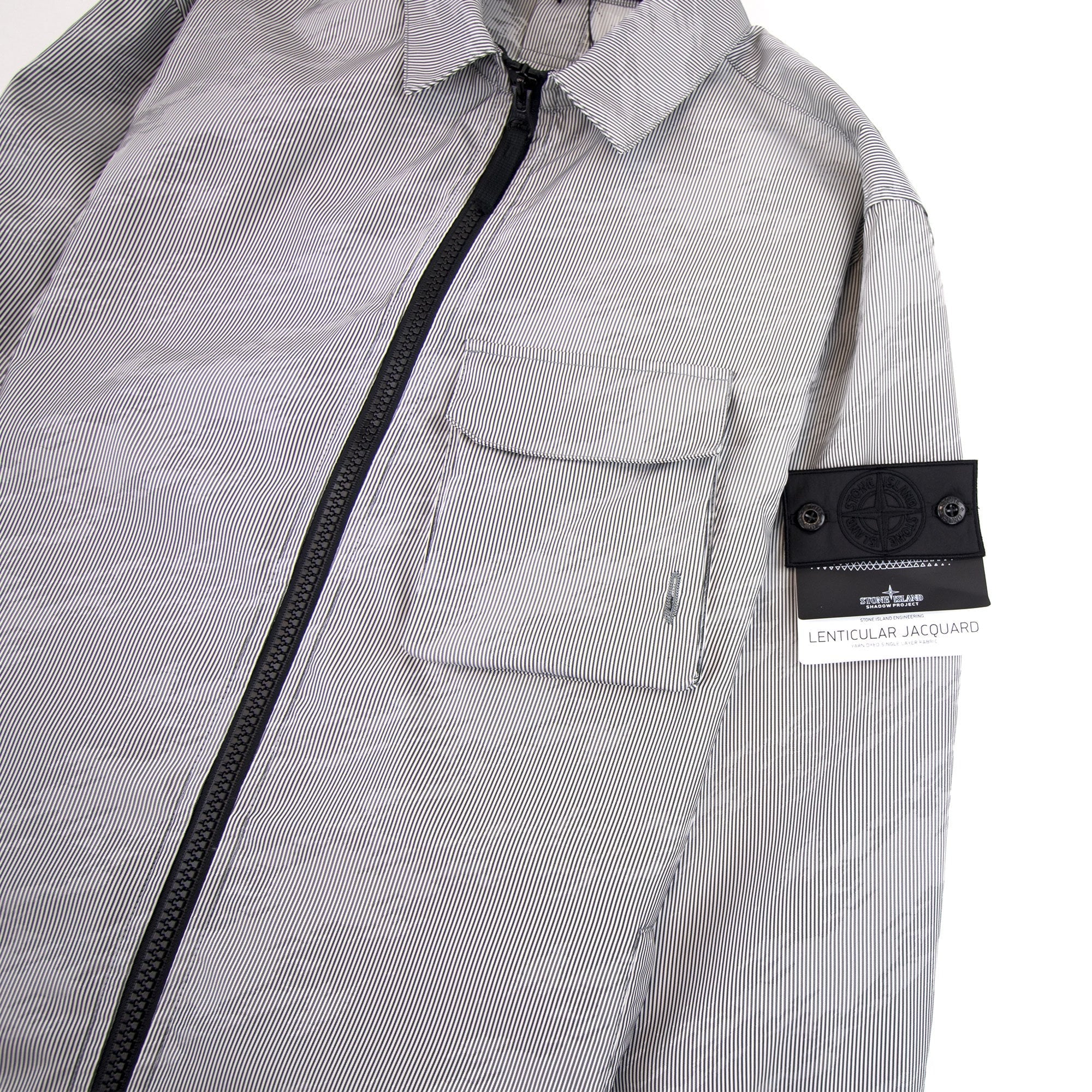 Stone Island Shadow Project Lenticular Zip-up Overshirt Jacket Black V0029