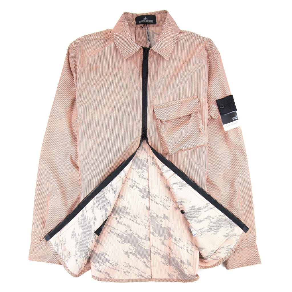 Stone Island Shadow Project Lenticular Zip-up Overshirt Jacket Peach V0083