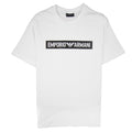 Armani Jeans Leather Logo T-shirt Bianco Ottico 0100