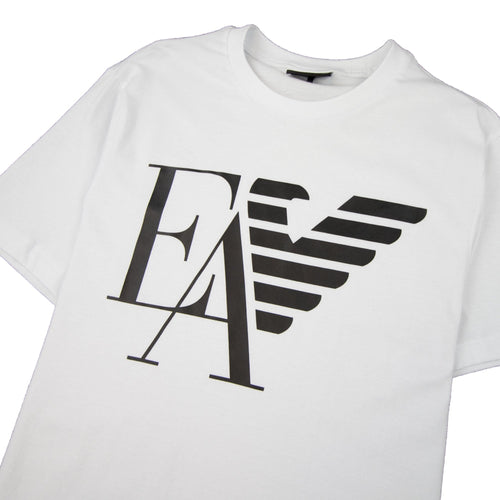 Armani Jeans Ea Eagle Print Logo T-shirt Bianco Ottico 0100