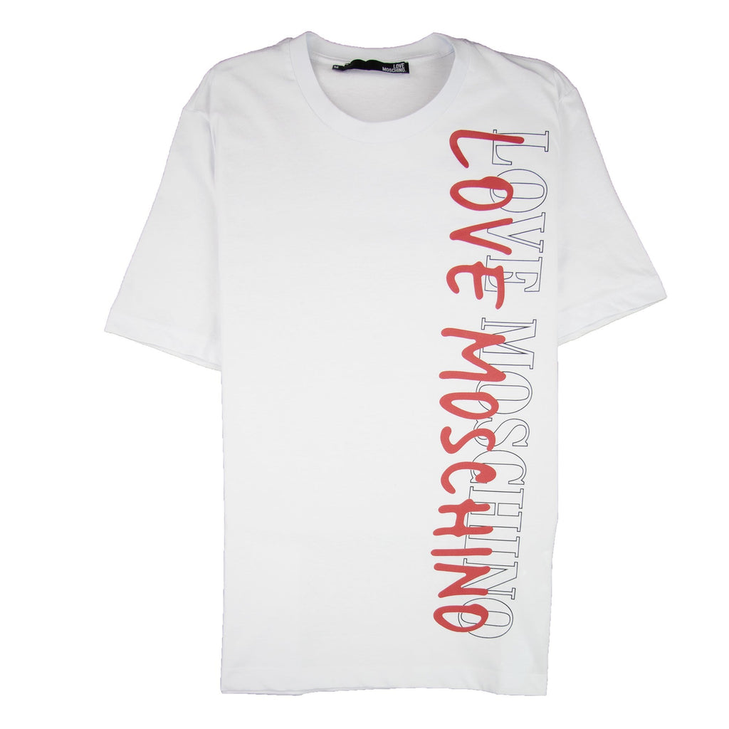 Love Moschino Overlap Script Logo T-shirt White