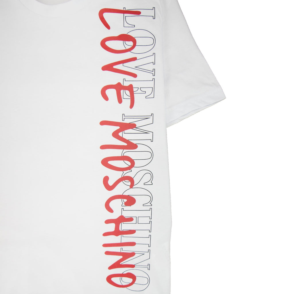 Love Moschino Overlap Script Logo T-shirt White