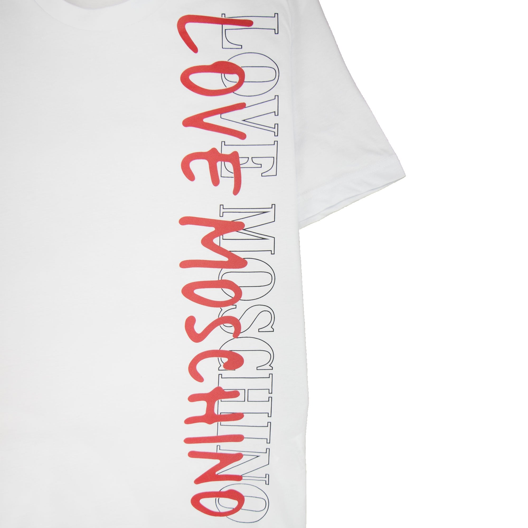 Love Moschino Overlap Script Logo T-shirt White