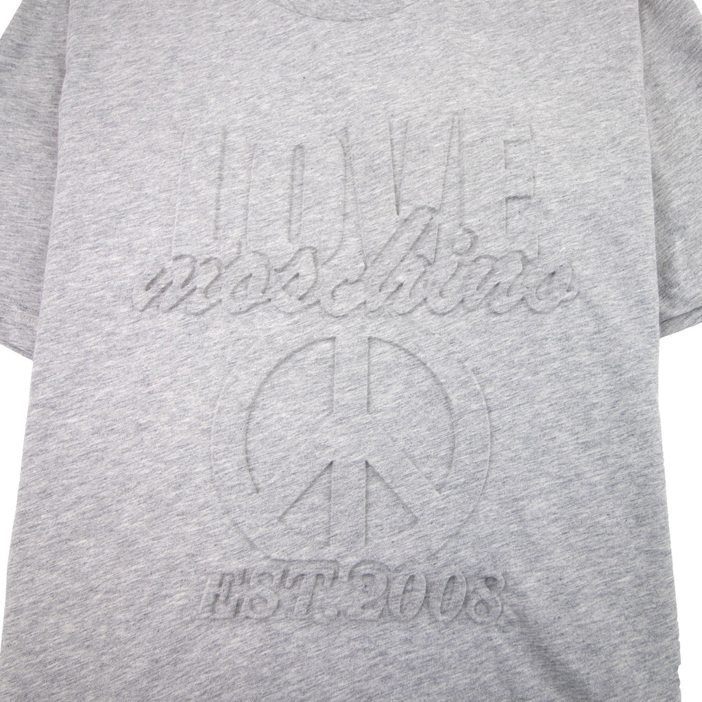 Love Moschino Embossed Peace Logo T-shirt Grey