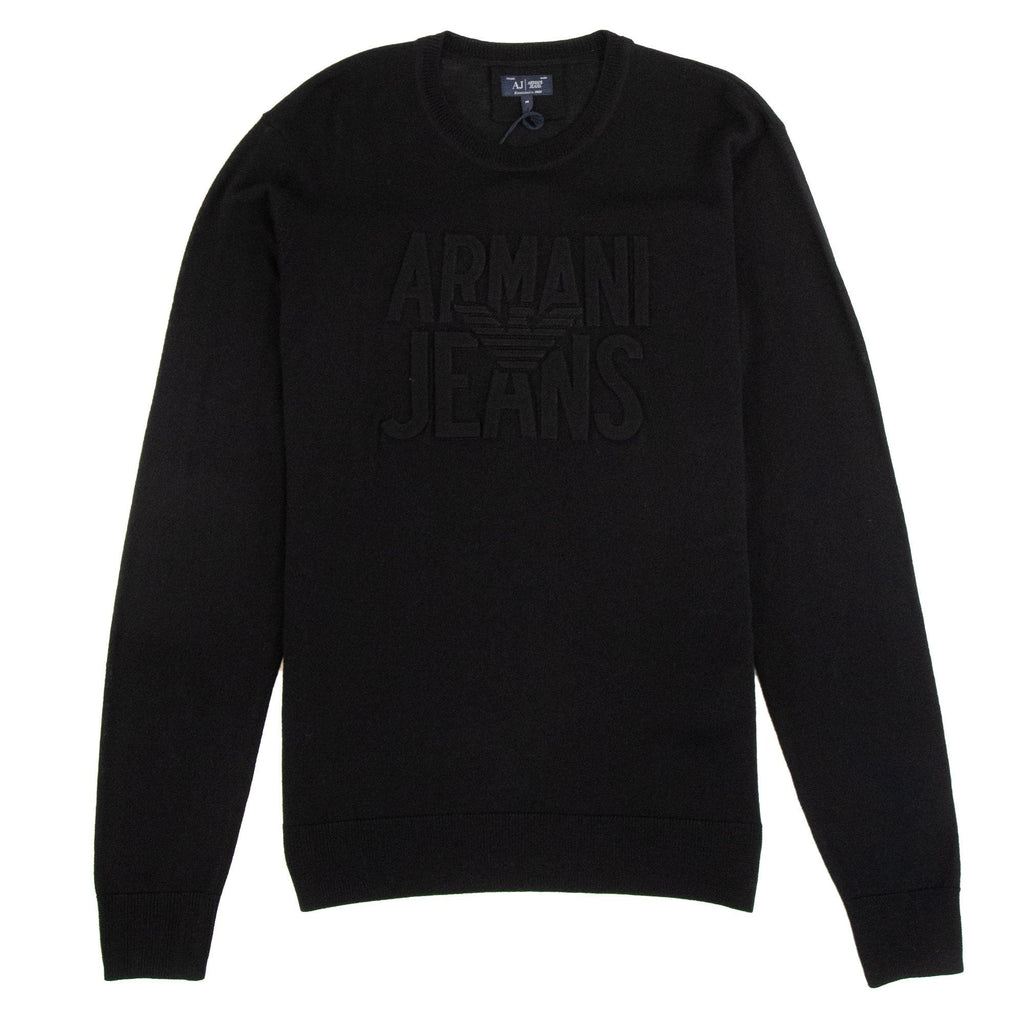 Armani Jeans Embossed Logo Lightweight Sweatshirt Nero