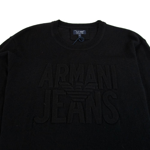 Armani Jeans Embossed Logo Lightweight Sweatshirt Nero