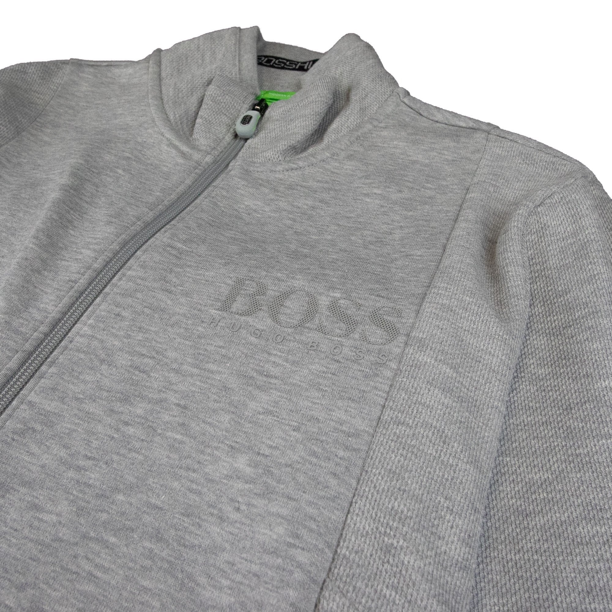 Hugo Boss Full Zip Funnel Cardigan Neck Grey