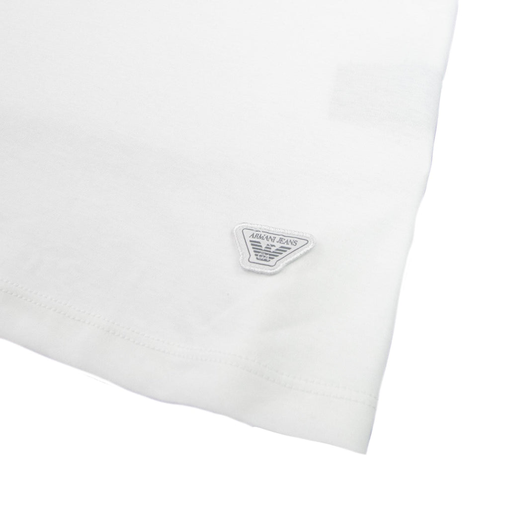 Armani Jeans Letter Logo Short Sleeve Polo Shirt White