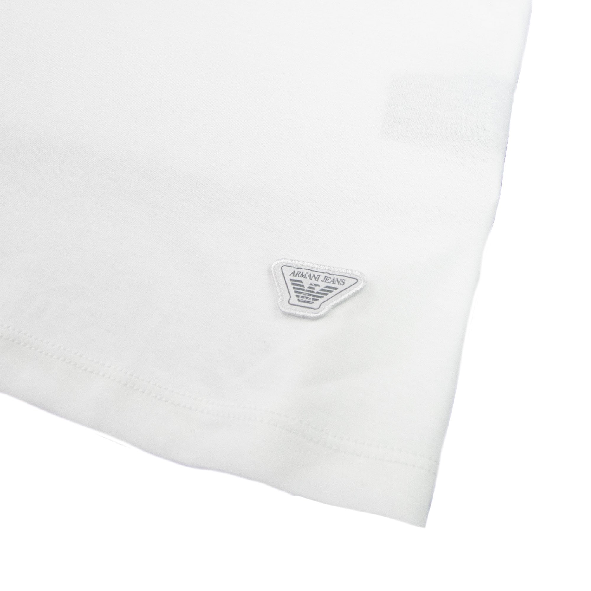 Armani Jeans Letter Logo Short Sleeve Polo Shirt White