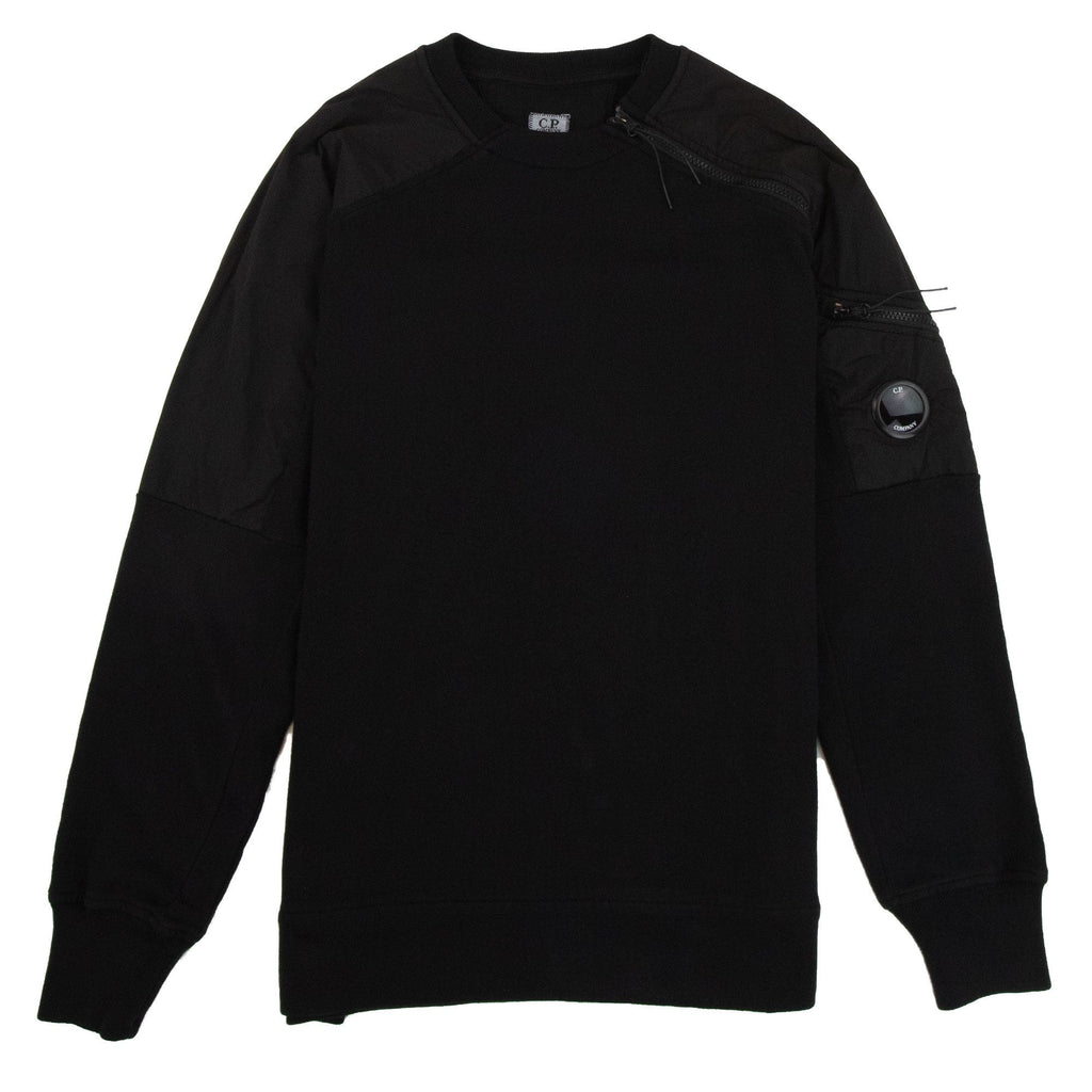 CP Company Nylon Mix Arm Lens Zip Sweatshirt Black 999