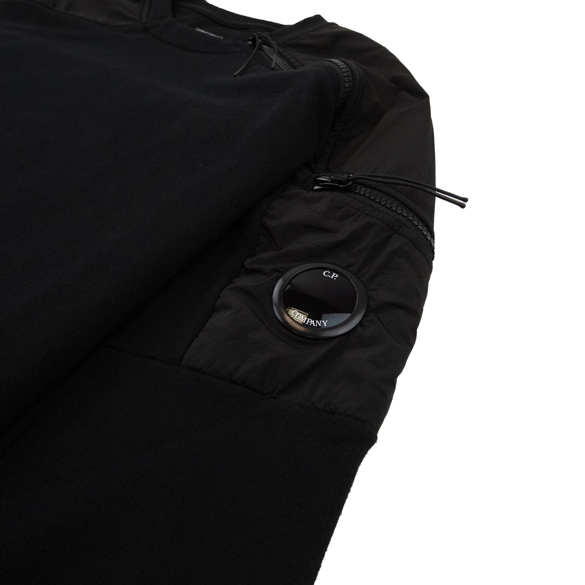 CP Company Nylon Mix Arm Lens Zip Sweatshirt Black 999
