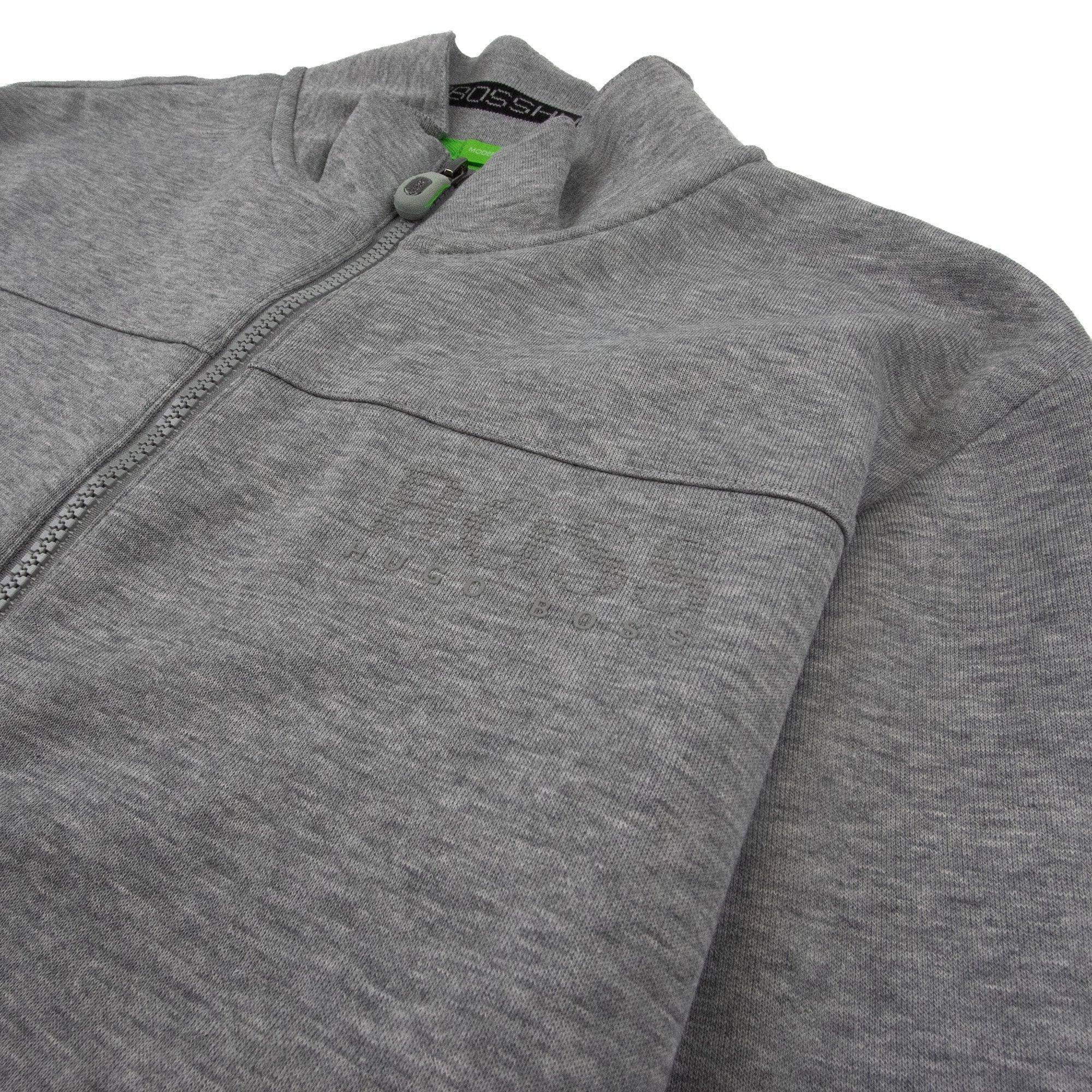 Hugo Boss Zip Up Skaz Funnel Neck Cardigan Grey