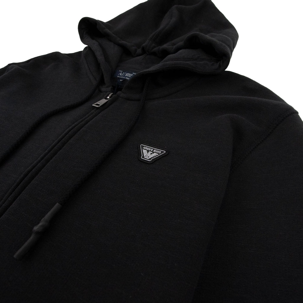 Armani Jeans AJ Eagle Patch Logo Hoody Nero