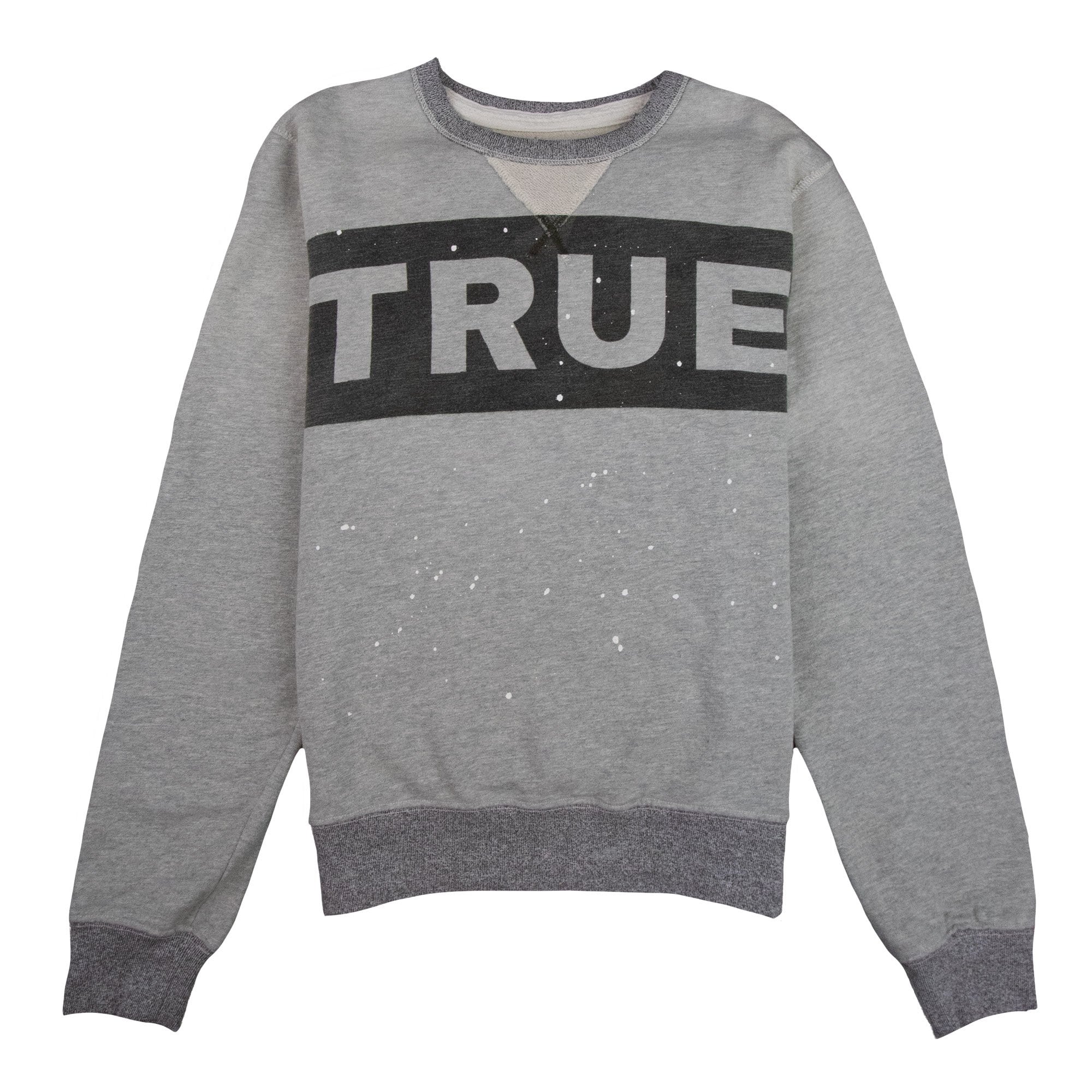 True Religion True Camo Rubber Print Sweatshirt Grey Marl