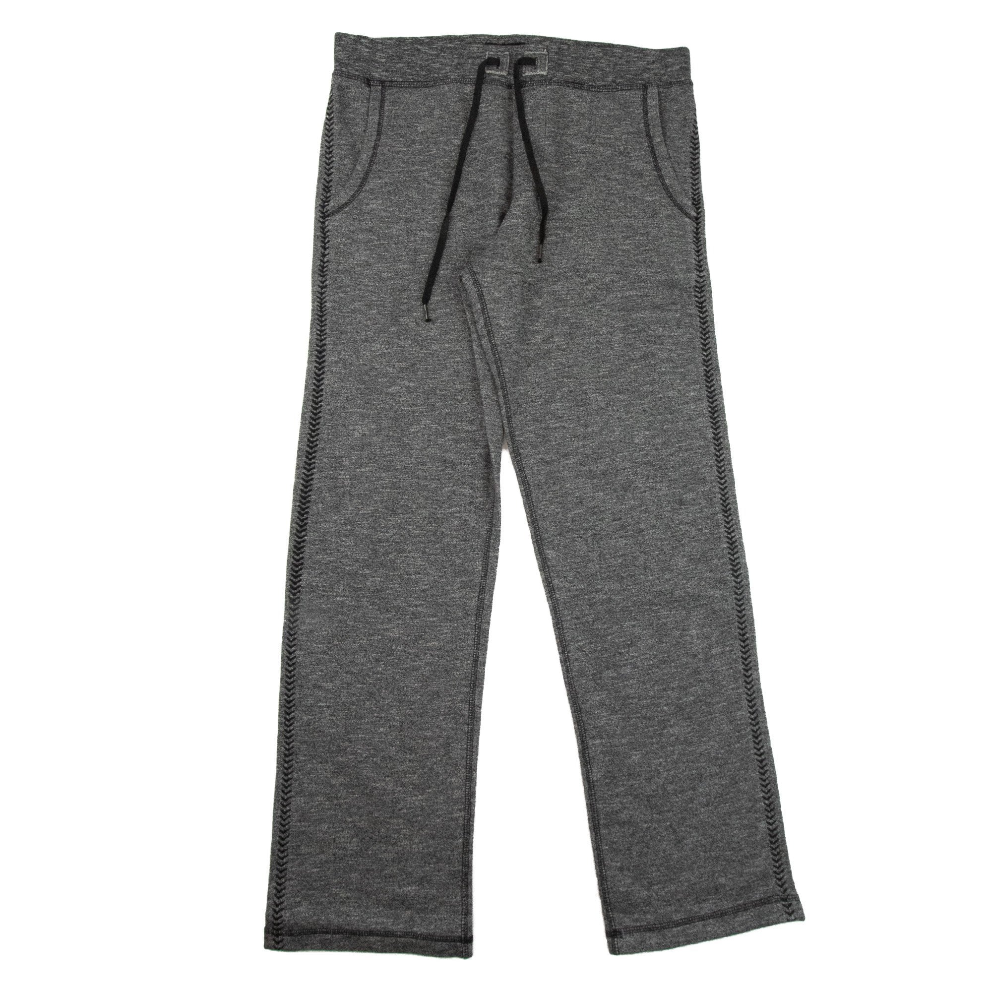 True Religion Wide Leg Baseball Stitched Sweatpants Heather Grey/black