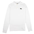 True Religion Leather Badge Long Sleeve Polo White