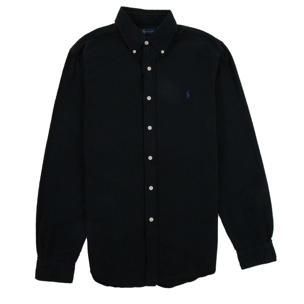 Polo Ralph Lauren Slim Fit Washed Long Sleeve Shirt Black