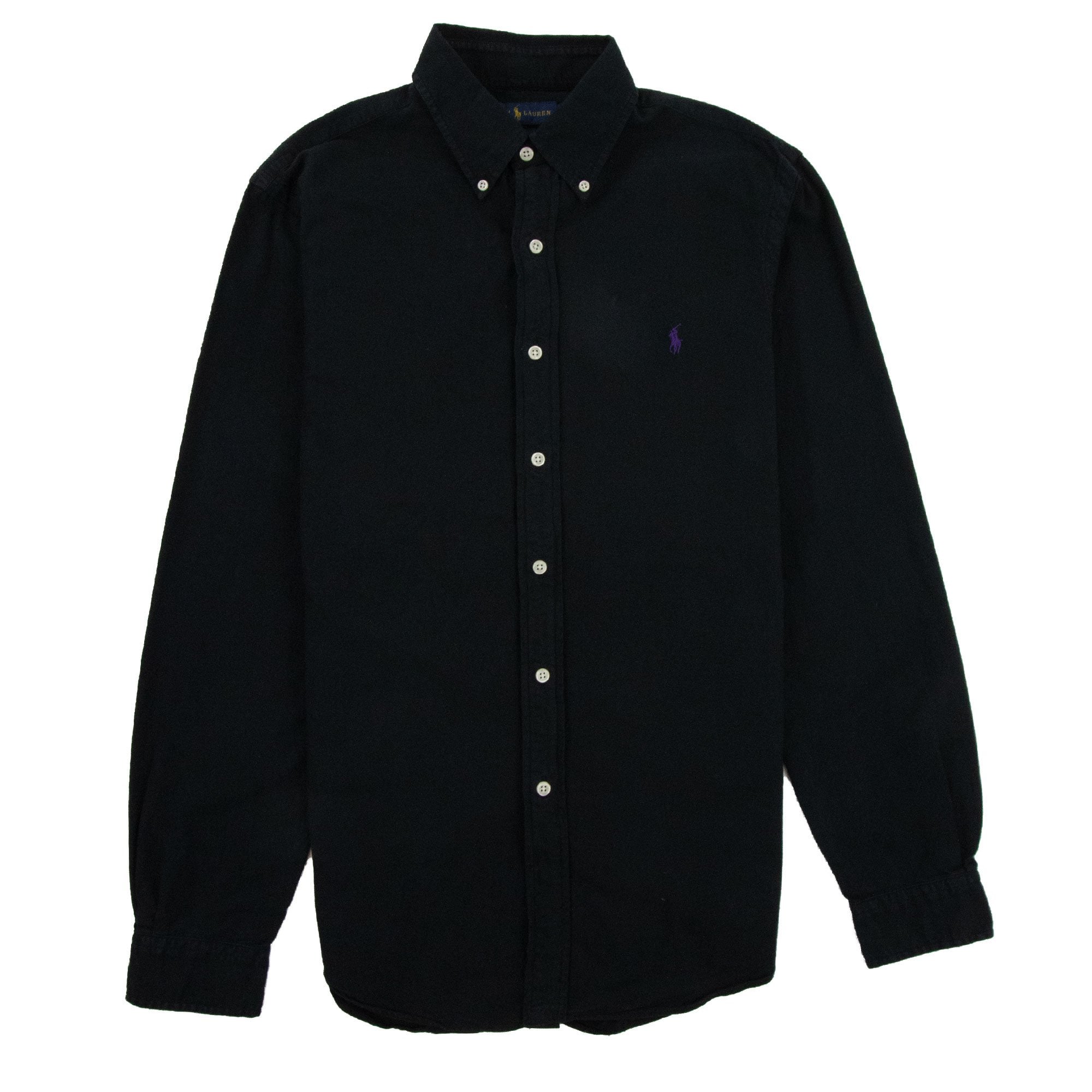 Polo Ralph Lauren Slim Fit Washed Long Sleeve Shirt Black